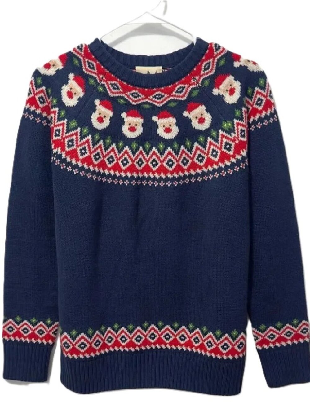 KIEL JAMES PATRICK COZY CABIN SWEATERS RARE SANTA SWEATER CHRISTMAS FAIR ISLE XS